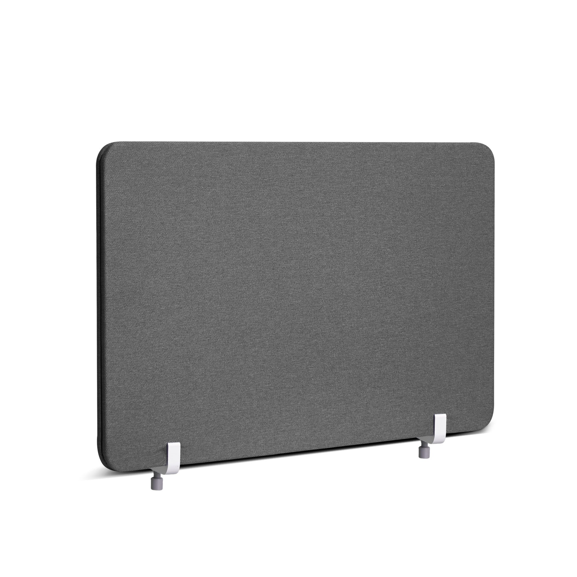 Gray freestanding office partition panel on white background (Dark Gray-27")