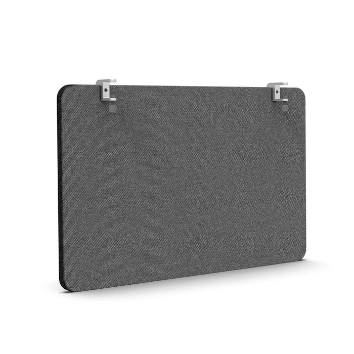 Gray office desk privacy panel with mounting brackets on white background (Dark Gray-27&quot;)