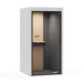 Modern office phone booth with wooden door and gray interior by Poppin. (White)