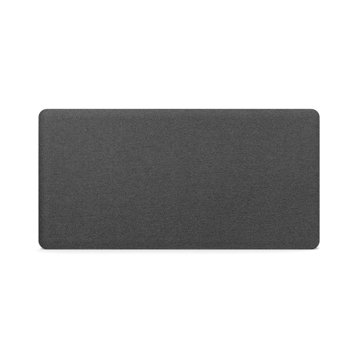 Dark gray minimalist desk mat on a white background. 