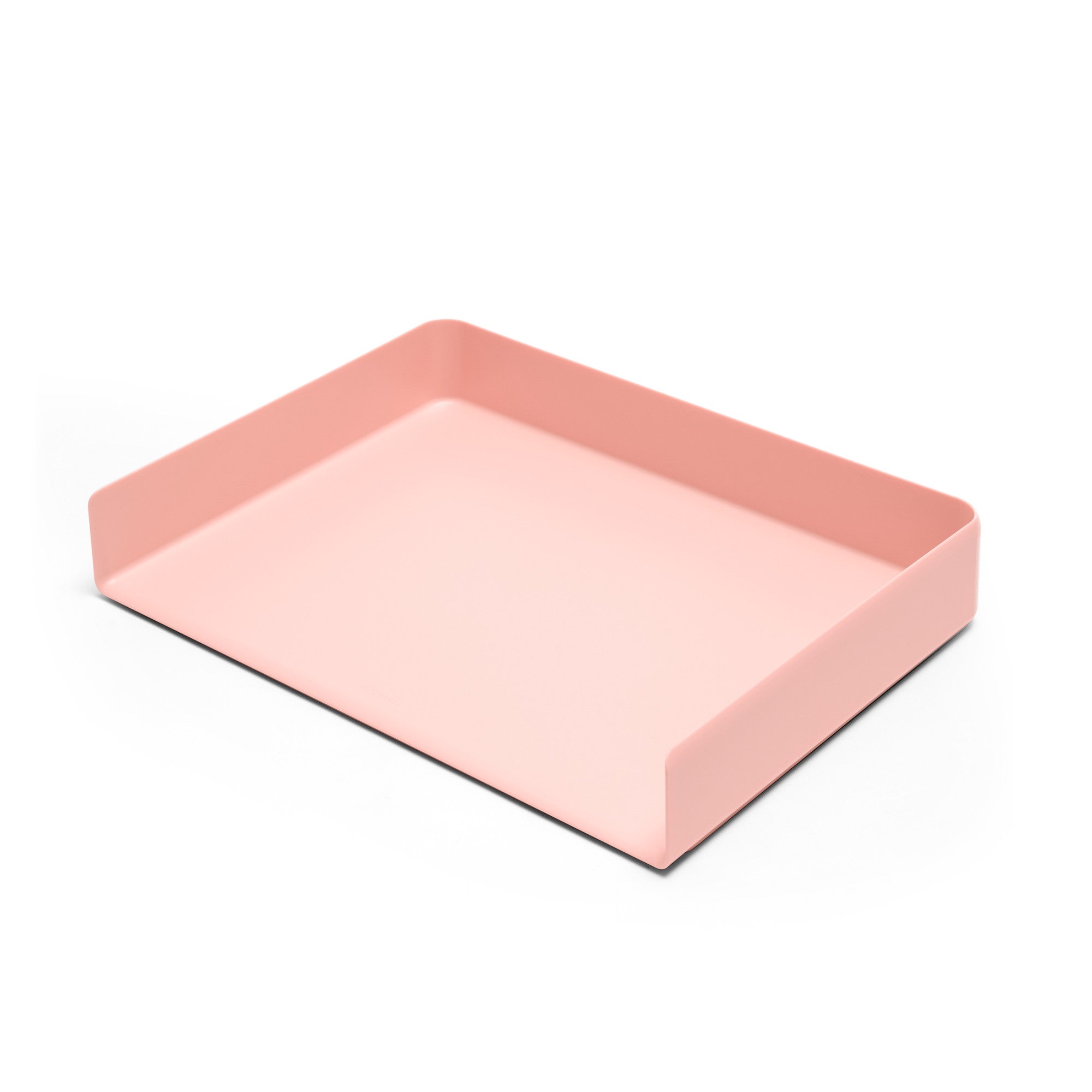 Pink square serving tray on a white background (Blush)