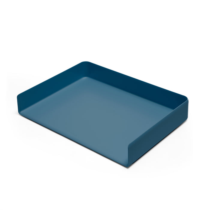 Blue square serving tray on white background (Slate Blue)