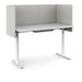 Modern white standing desk with gray privacy panels on a white background (Light Gray-48&quot;)