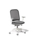 Ergonomic office chair with adjustable armrests on white background (Dorset Charcoal-White)