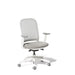 Ergonomic office chair with white backrest and gray seat on white background. (Dorset Silver-White)