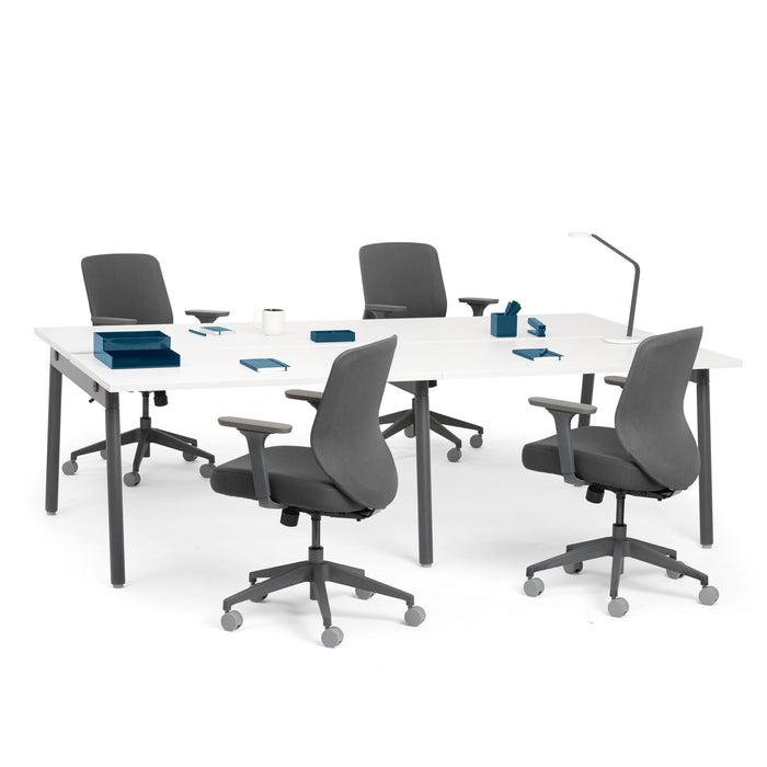 Modern office meeting room with white table and gray chairs (White-47&quot;)