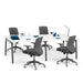 Modern office meeting room with white table and gray chairs (White-47&quot;)