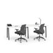 Modern office desk with ergonomic chairs and minimalist setup (White-47&quot;)