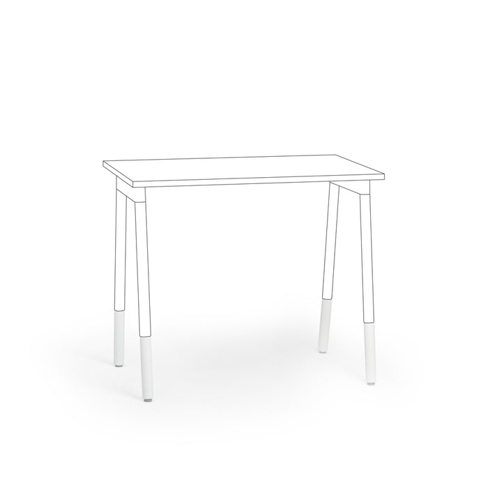 Modern white minimalist table isolated on white background. 