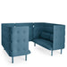 Blue tufted corner sofa isolated on white background (Dark Blue-Dark Blue)