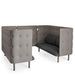 L-shaped gray tufted corner sofa isolated on white background. (Dark Gray-Gray)