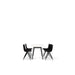 Modern black chairs and white table on a white background (Black)