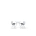Modern white dining table with four chairs on a white background (White)