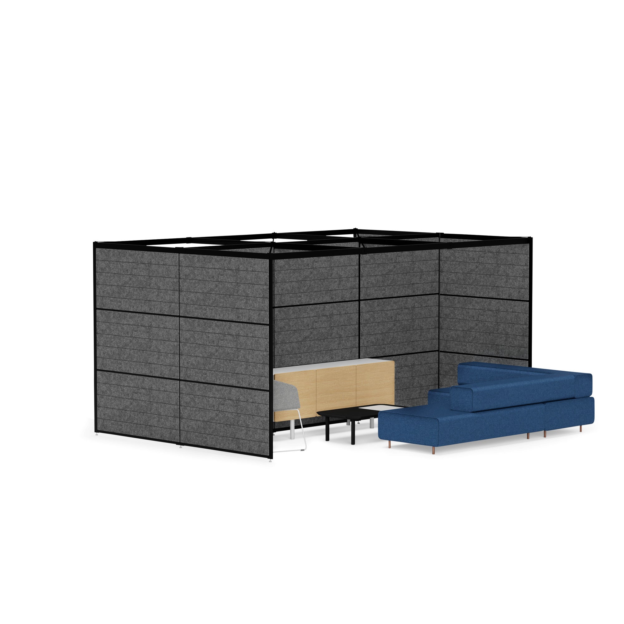 PoppinSpaces Refocus Private Black With HeatherBlack