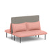 Modern pink two-seater sofa with grey backrest and cushions on white background. (Blush-Gray)