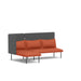 Modern two-tone couch with grey backrest and orange seat on white background. (Brick-Dark Gray)