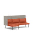Modern orange and grey sofa with metal legs on a white background (Brick-Gray)