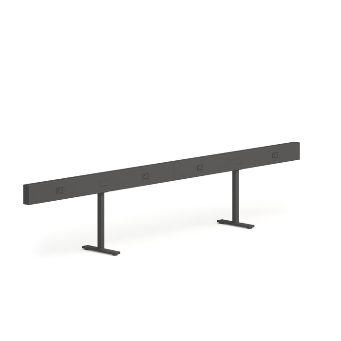 Modern black office desk divider on a white background. (Charcoal-120&quot;)