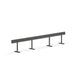 Modern black outdoor bench with metal legs on a white background. (Charcoal-150&quot;)