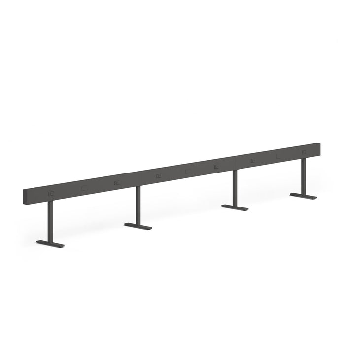 Black modern design linear park bench on white background (Charcoal-180&quot;)