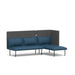 Modern blue sectional sofa with high backrest on white background. (Dark Blue-Dark Gray)