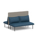Modern blue and beige sofa with metal legs on white background (Dark Blue-Gray)