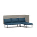 Modern L-shaped sectional sofa in blue and beige on a white background. (Dark Blue-Gray)