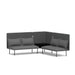 Modern gray corner sofa in a minimalistic style on a white background. (Dark Gray-Dark Gray)