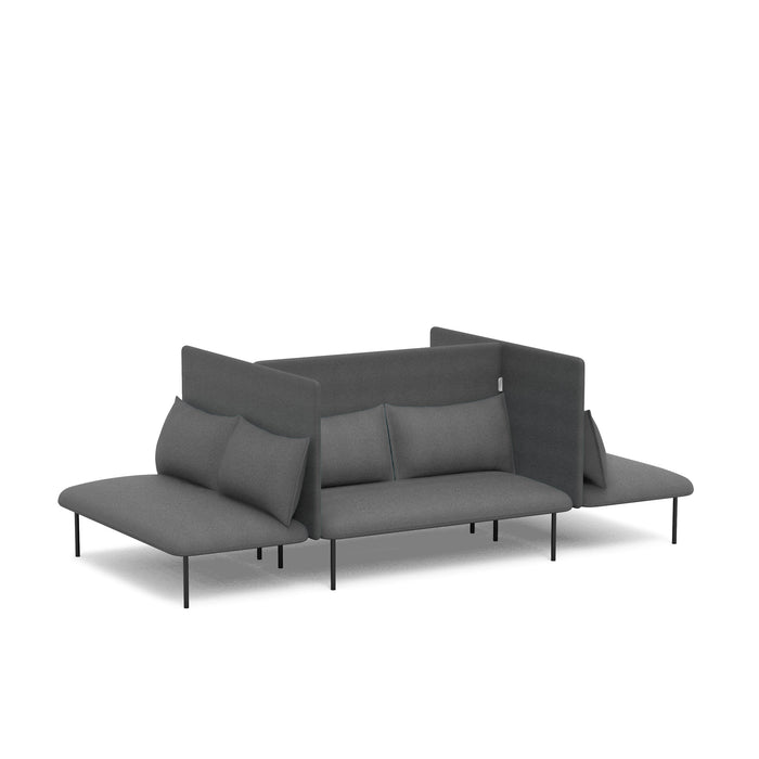 Modern gray sectional sofa with chaise lounge on white background (Dark Gray-Dark Gray)