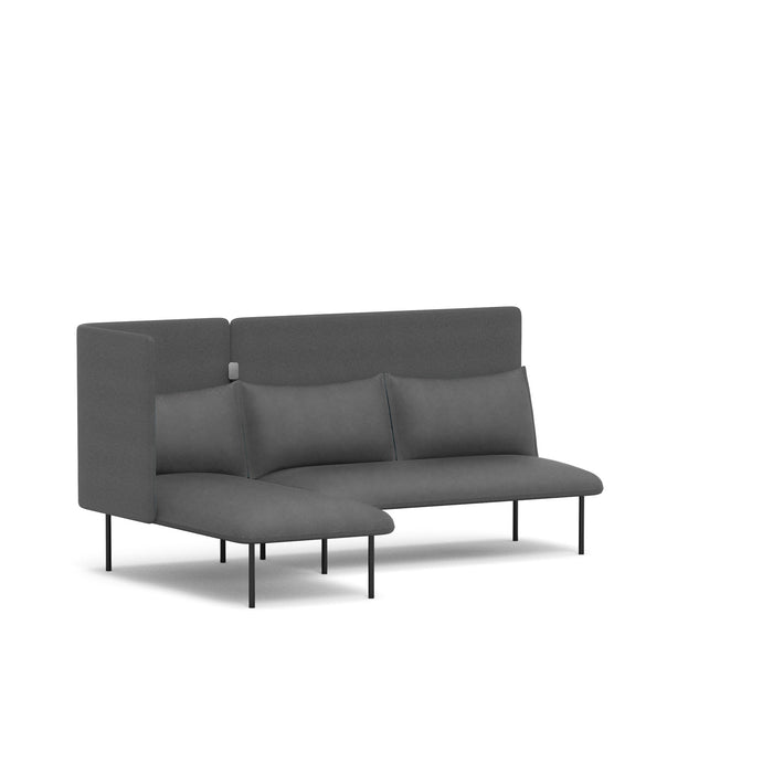 Modern gray corner sofa on a white background. (Dark Gray-Dark Gray)