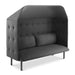 Modern charcoal gray high-back loveseat sofa with cushion on white background (Dark Gray-Dark Gray)