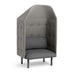 Gray high-back privacy armchair with tufted details on a white background. (Dark Gray-Gray)