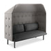 Modern gray high-back loveseat with tufted details on white background (Dark Gray-Gray)
