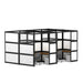 Modern office cubicles with black partitions and ergonomic chairs (Black-Private-4)