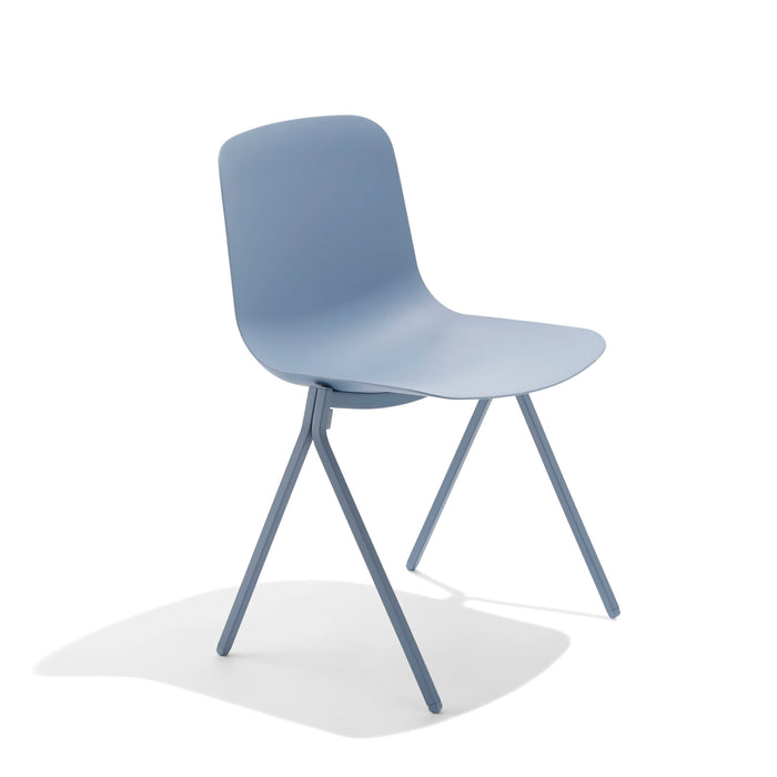 Blue modern chair on white background. (Sky)
