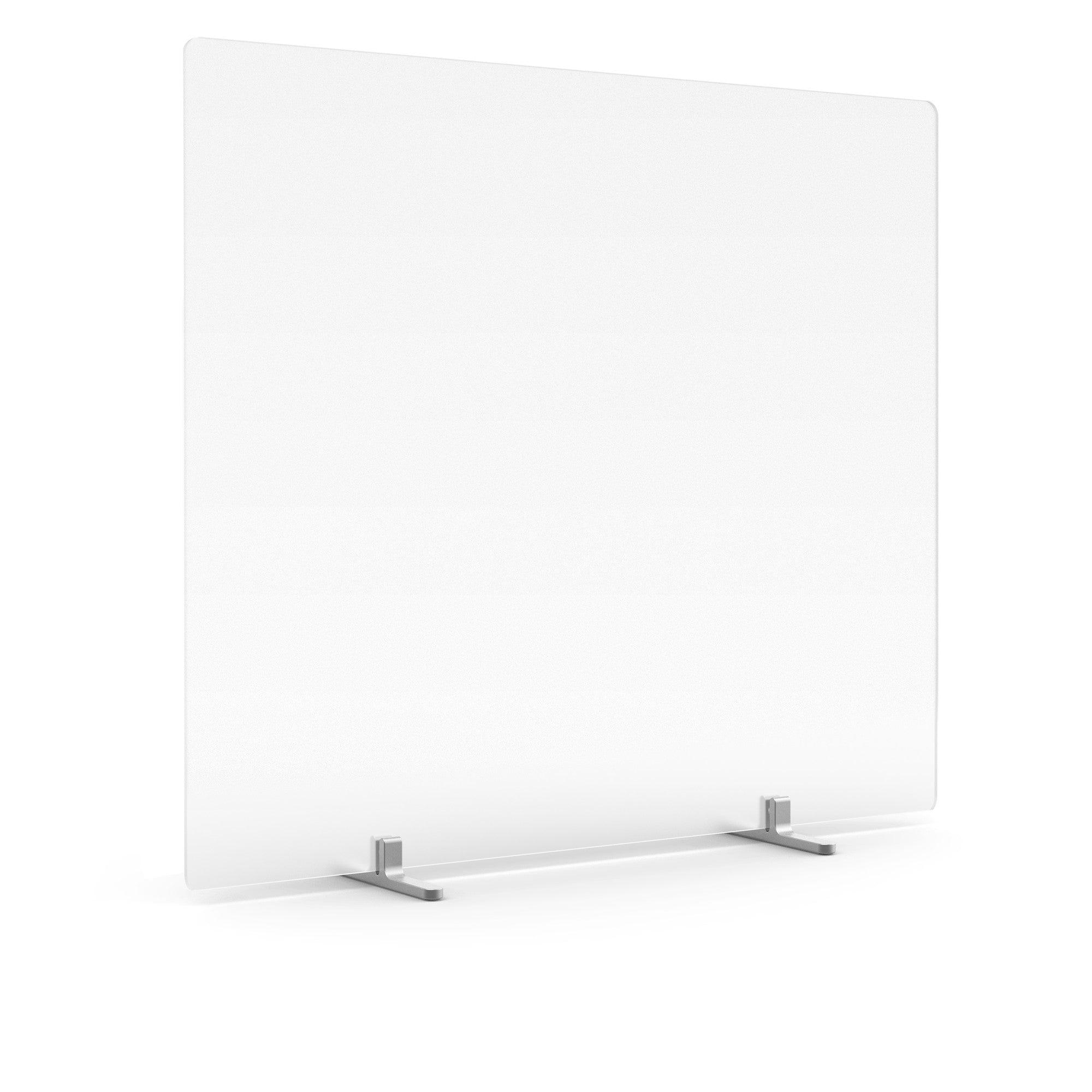Blank whiteboard on stand with a clean surface for presentation or education use. (27")