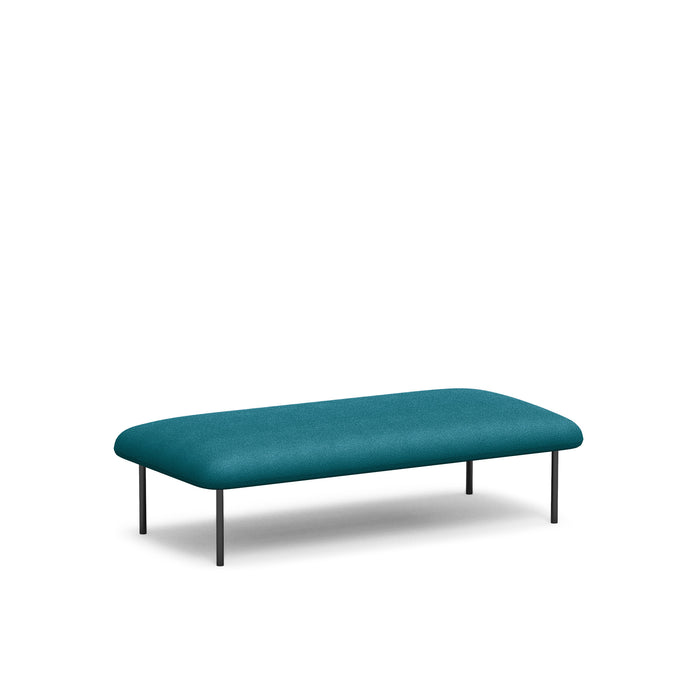 Teal modern ottoman bench on a white background (Teal)