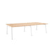 Modern light wood tabletop with white legs on a white background. (Natural Oak-47&quot;)