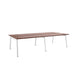 Modern brown wooden table with white legs on a white background. (Walnut-47&quot;)