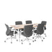Modern office meeting room with a wooden table and grey chairs on white background. (Natural Oak-72&quot; x 36&quot;)