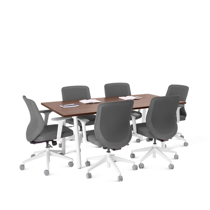Modern office meeting room with brown table and gray chairs (Walnut-72&quot; x 36&quot;)