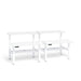 Three white adjustable height desks isolated on white background. (White-57&quot;)(White-47&quot;)