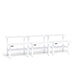 Modern white office desks with cable management ports on white background. (White-57&quot;)(White-47&quot;)