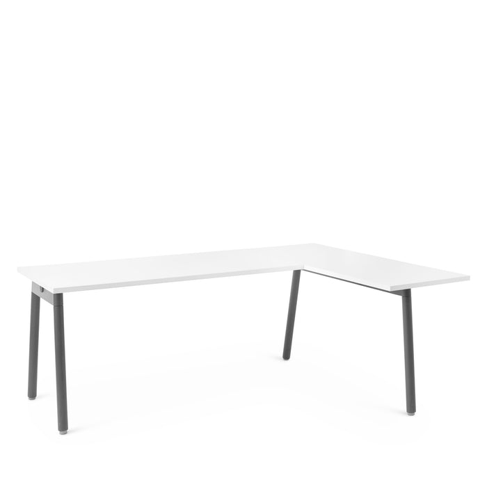 Modern L-shaped office desk on a white background (White)