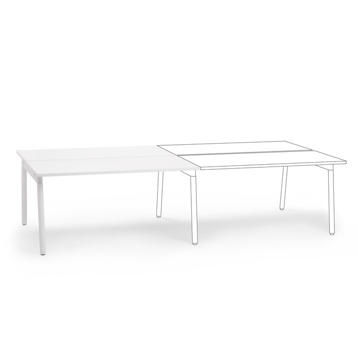 White modern extendable dining table isolated on a white background. (White-57&quot;)