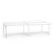 White modern extendable dining table isolated on a white background. (White-57&quot;)