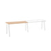 Modern two-toned desk with white metal legs and wooden tabletop on a white background. (Natural Oak-57&quot;)