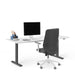 Modern office desk with computer, chair, and stationary on white background. (White-72&quot;)