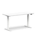 White adjustable standing desk with electronic control panel on white background. (White-60&quot;)