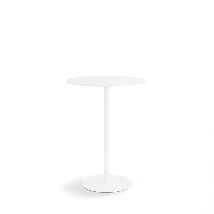 White round pedestal table on a white background (White-White)